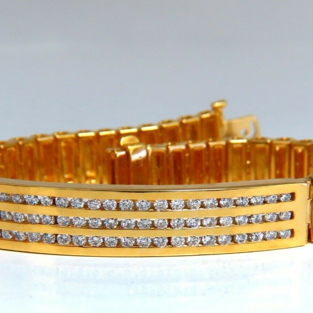 2.00ct Round Diamonds ID Tag Bracelet 14 karat*